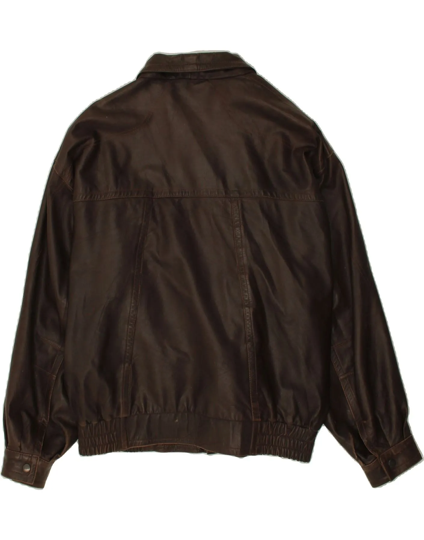 NEW FAST Mens Leather Jacket UK 40 Large Brown Leather