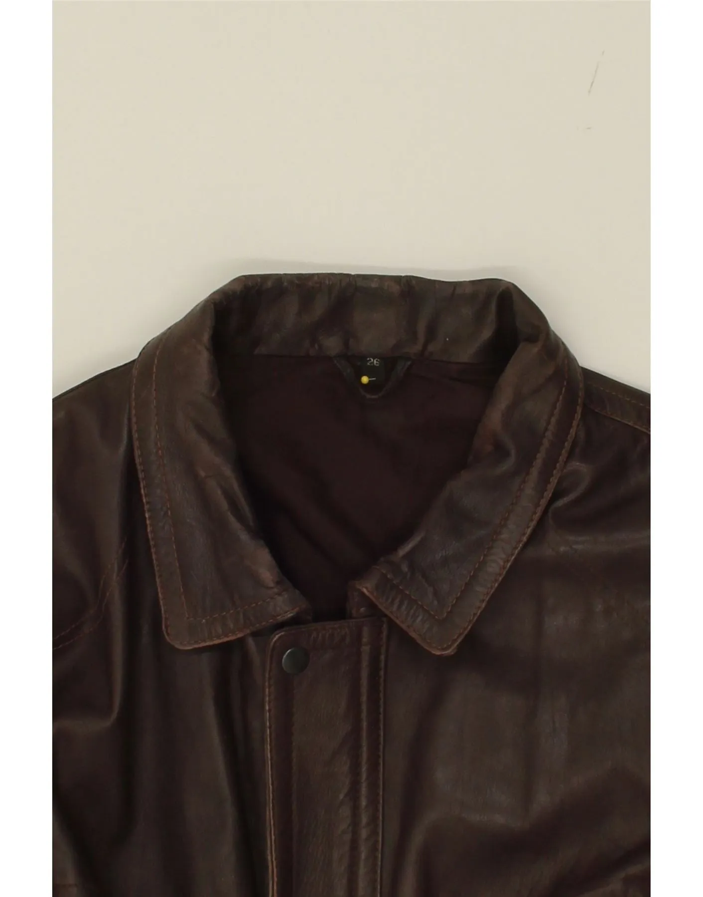 NEW FAST Mens Leather Jacket UK 40 Large Brown Leather