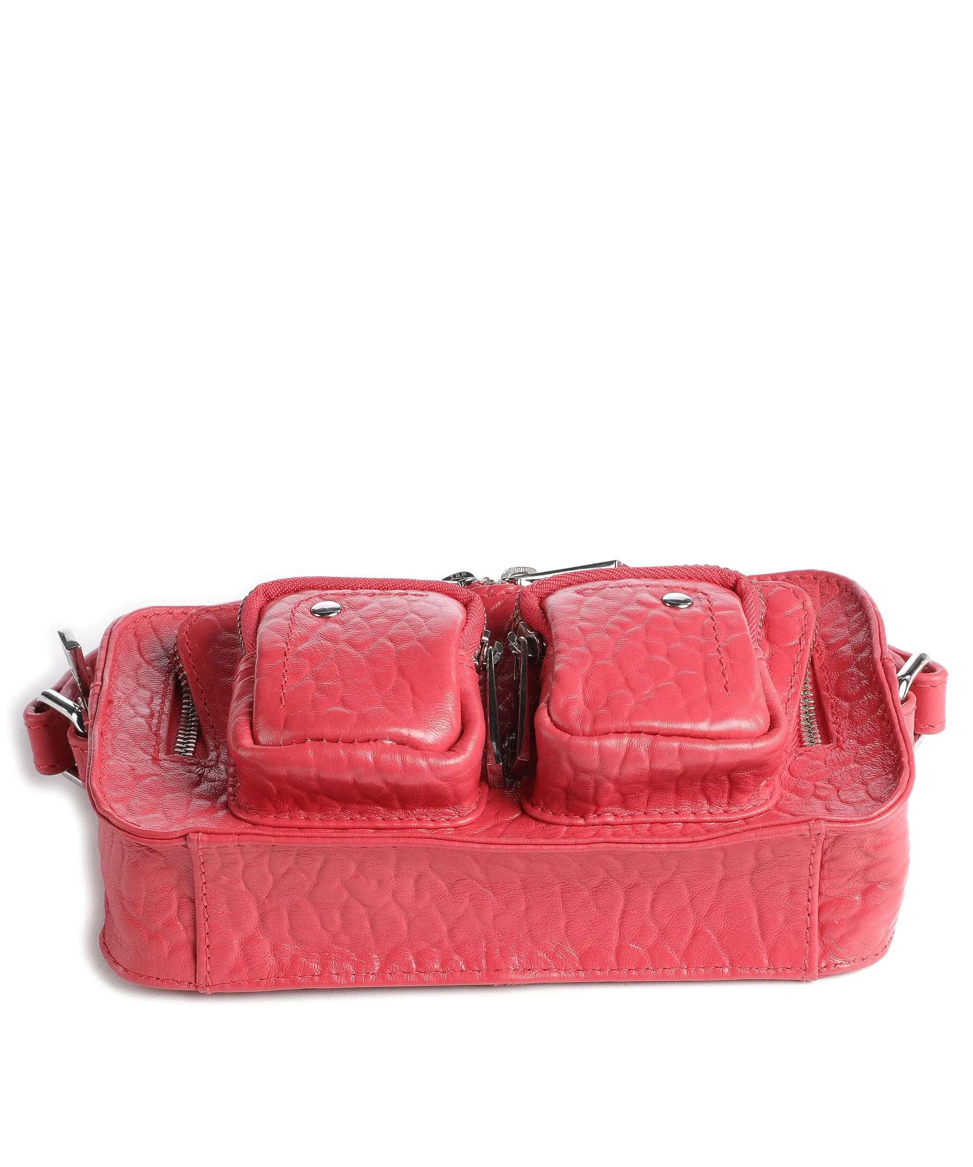  Núnoo New Zealand Helena Borsa a tracolla pelle in rilievo rosso  
