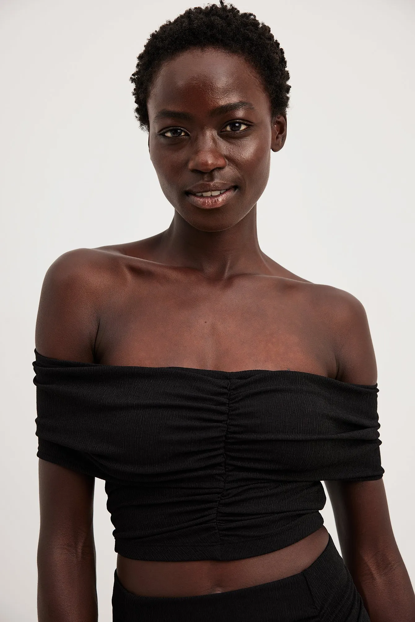 OFF SHOULDER ROUCHED - T-shirt basic
