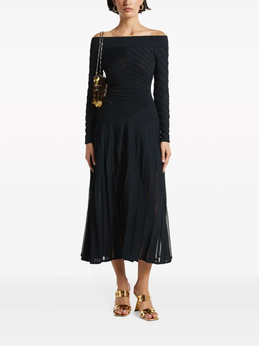 Off-Shoulder Sculpting Knit Dress