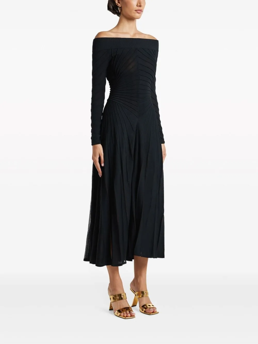 Off-Shoulder Sculpting Knit Dress