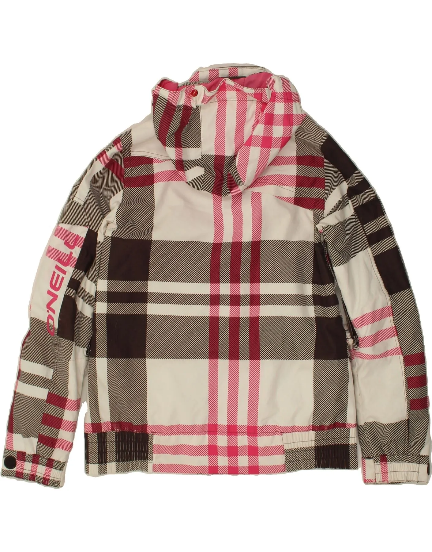 O'NEILL Womens Hooded Windbreaker Jacket UK 16 Large Multicoloured Check
