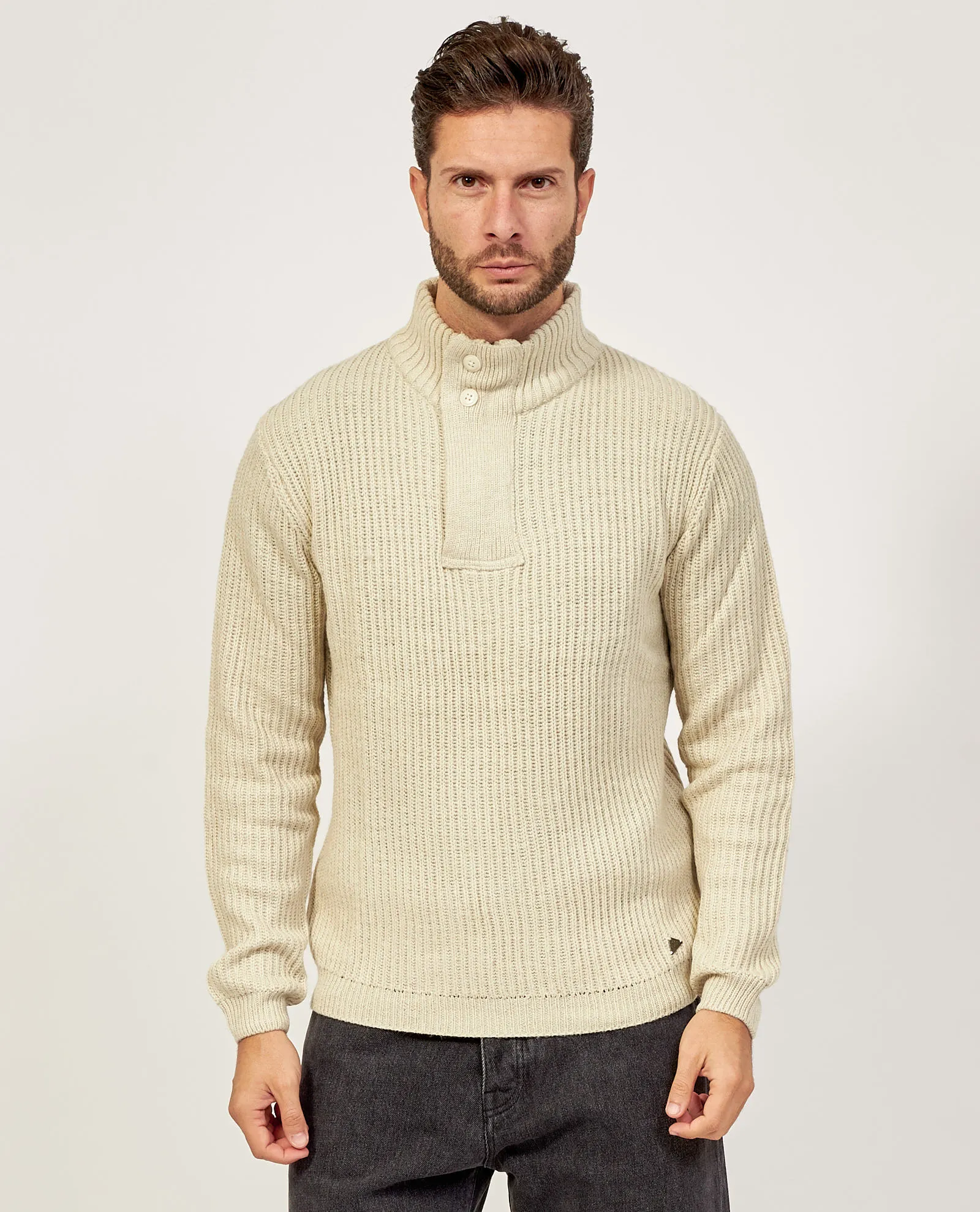 OutletYES ZEE      Maglione a collo alto Yes Zee con bottoni