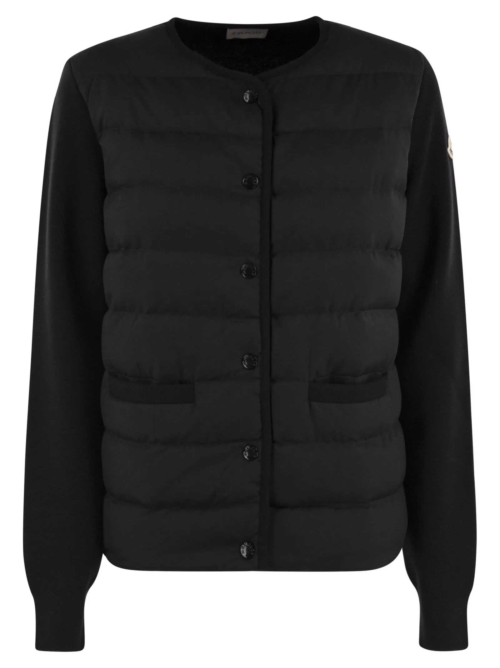 Padded wool cardigan