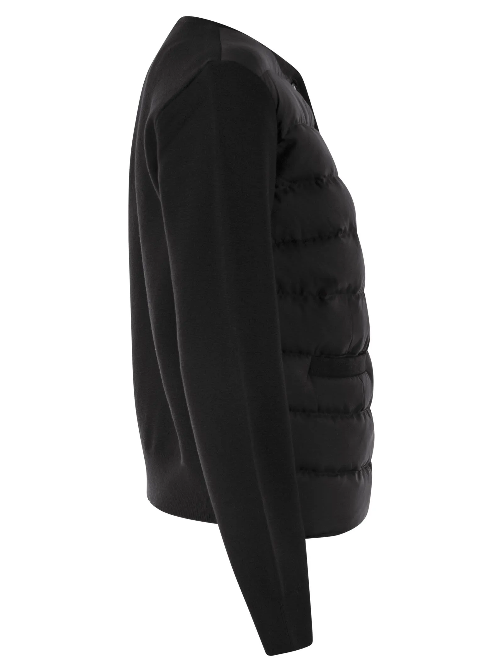 Padded wool cardigan