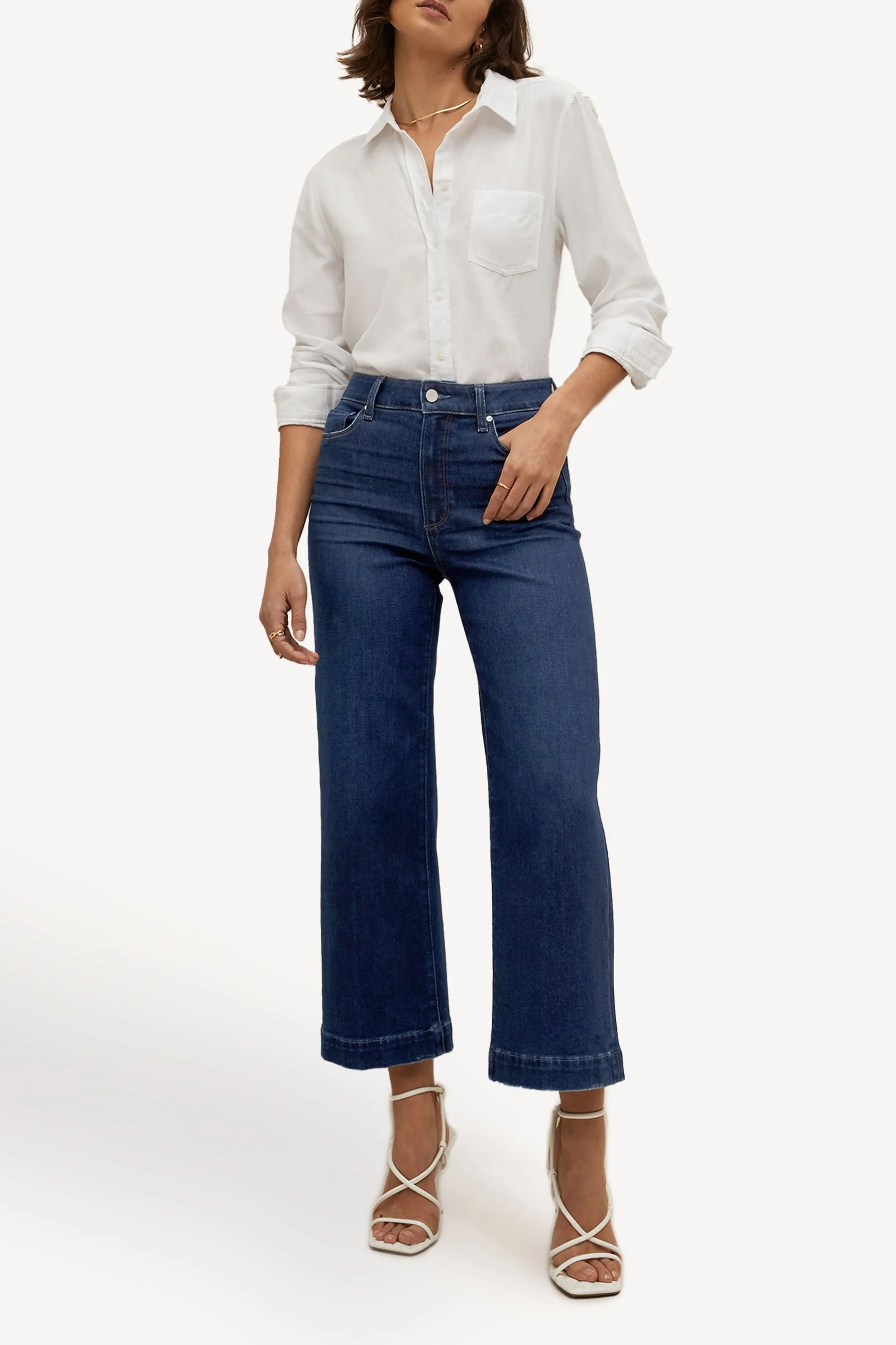 Paige - Anessa - Jeans a gamba larga a vita alta    