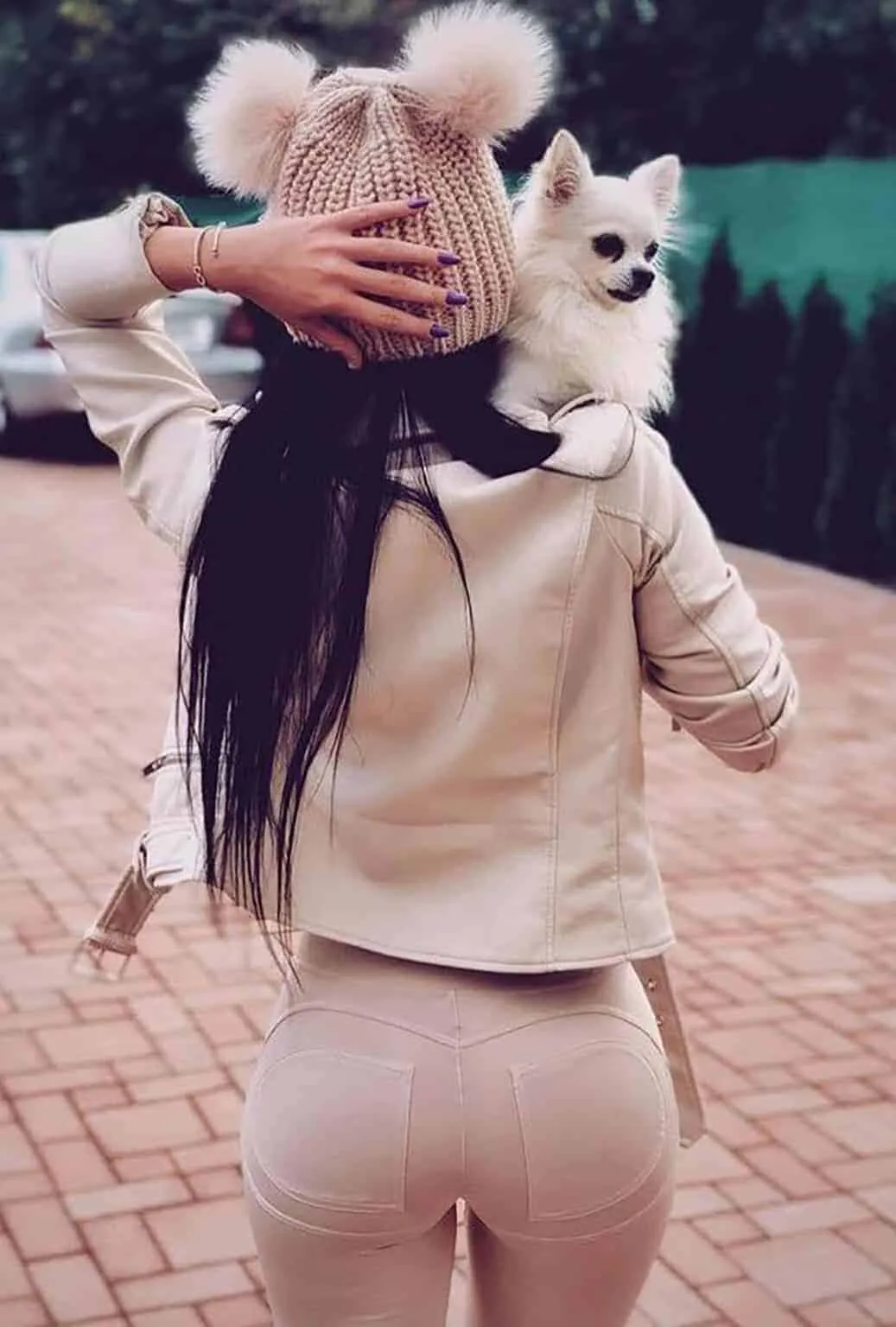 Pantaleggings beige ad effetto push-up