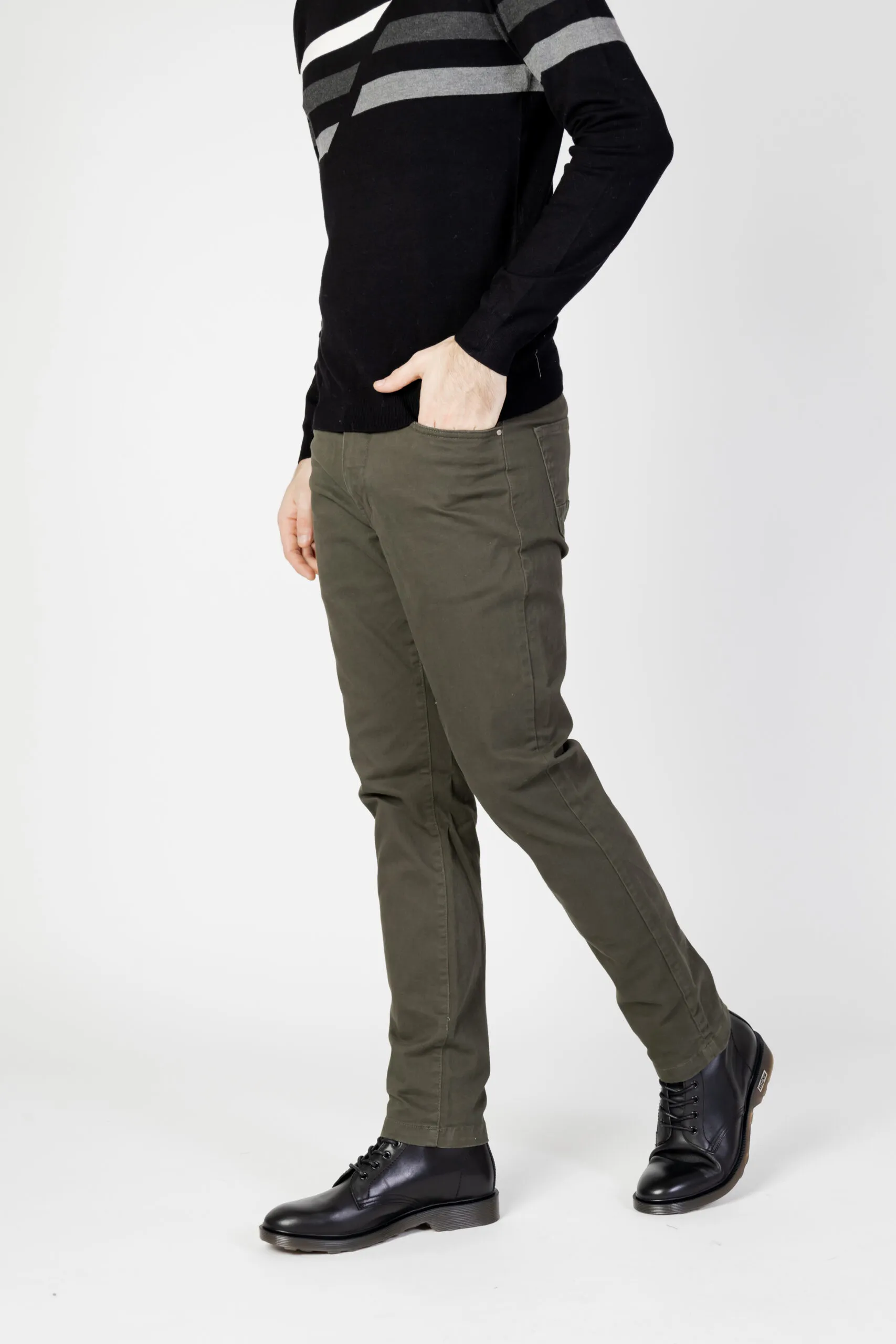 Pantaloni Borghese 3wpaz3 tw31 Verde Oliva