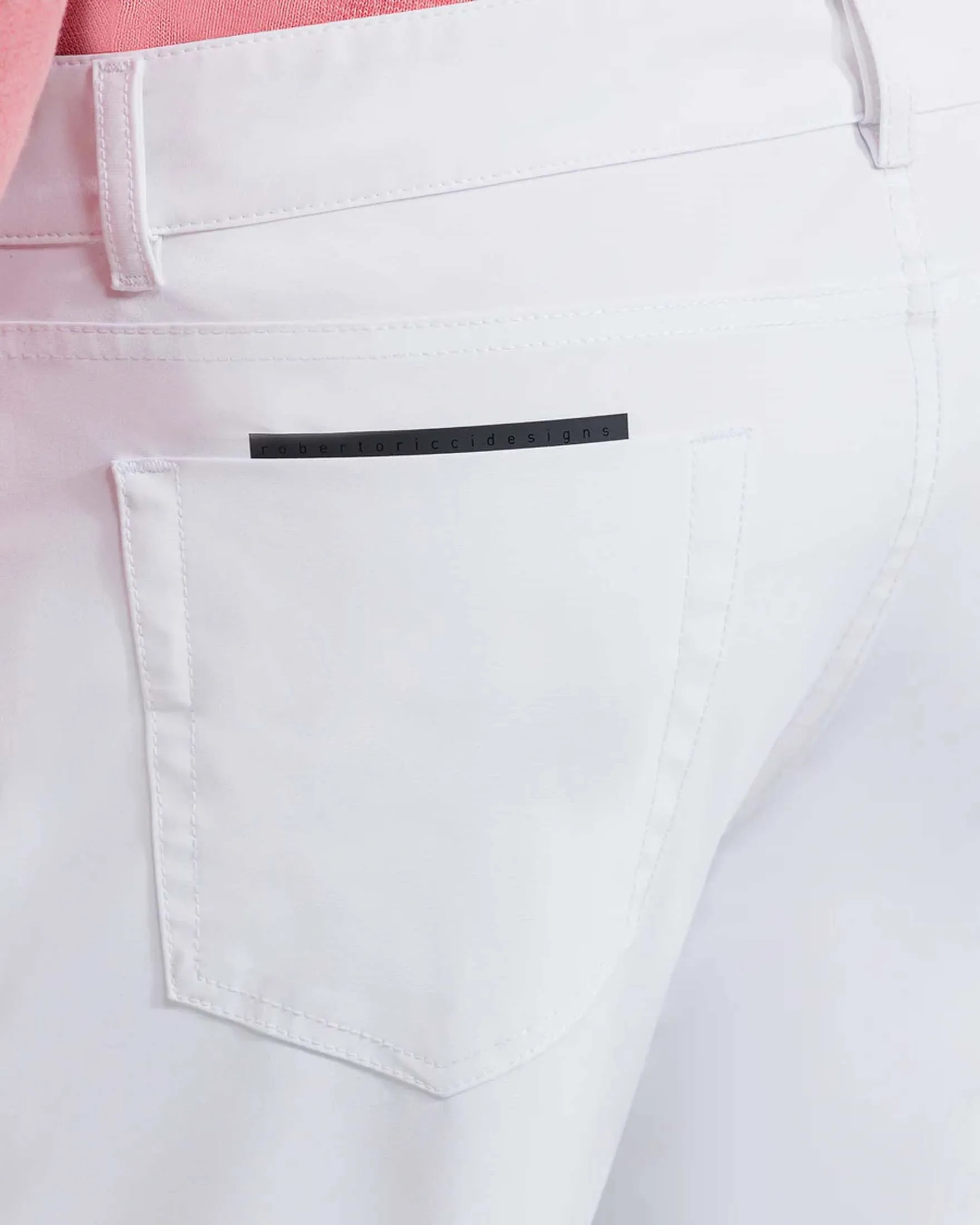 Pantaloni cinque tasche bianco Tecno Wash in tessuto tecnico stretch