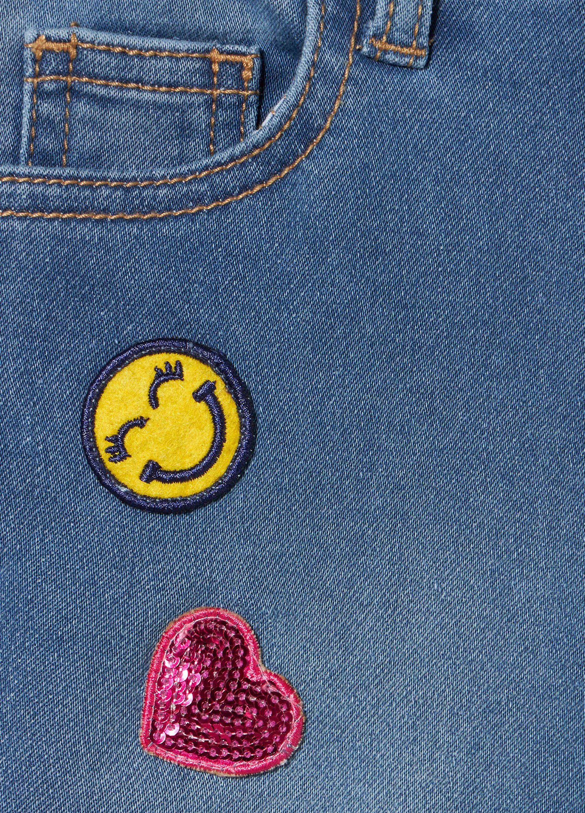 Pantaloni in felpa di cotone con patch bambina