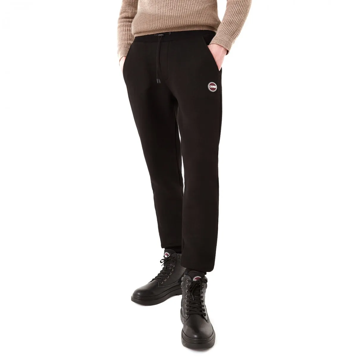Pantaloni In Felpa Garzata, Nero