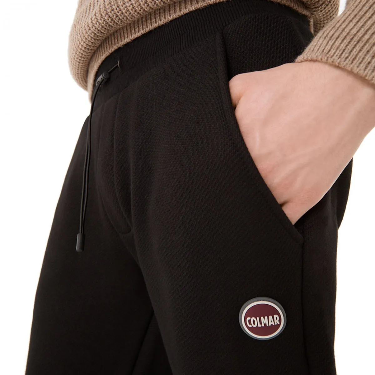 Pantaloni In Felpa Garzata, Nero