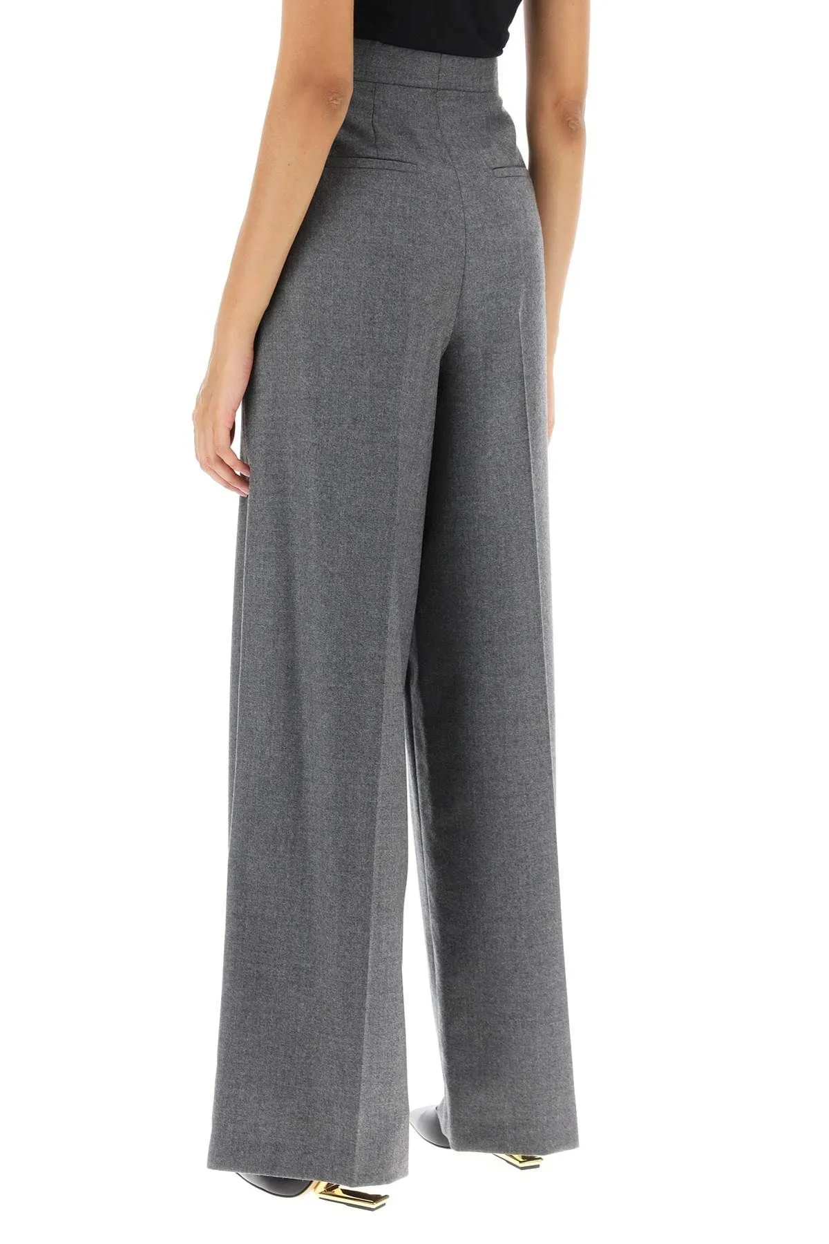 Pantaloni palazzo in lana mélange