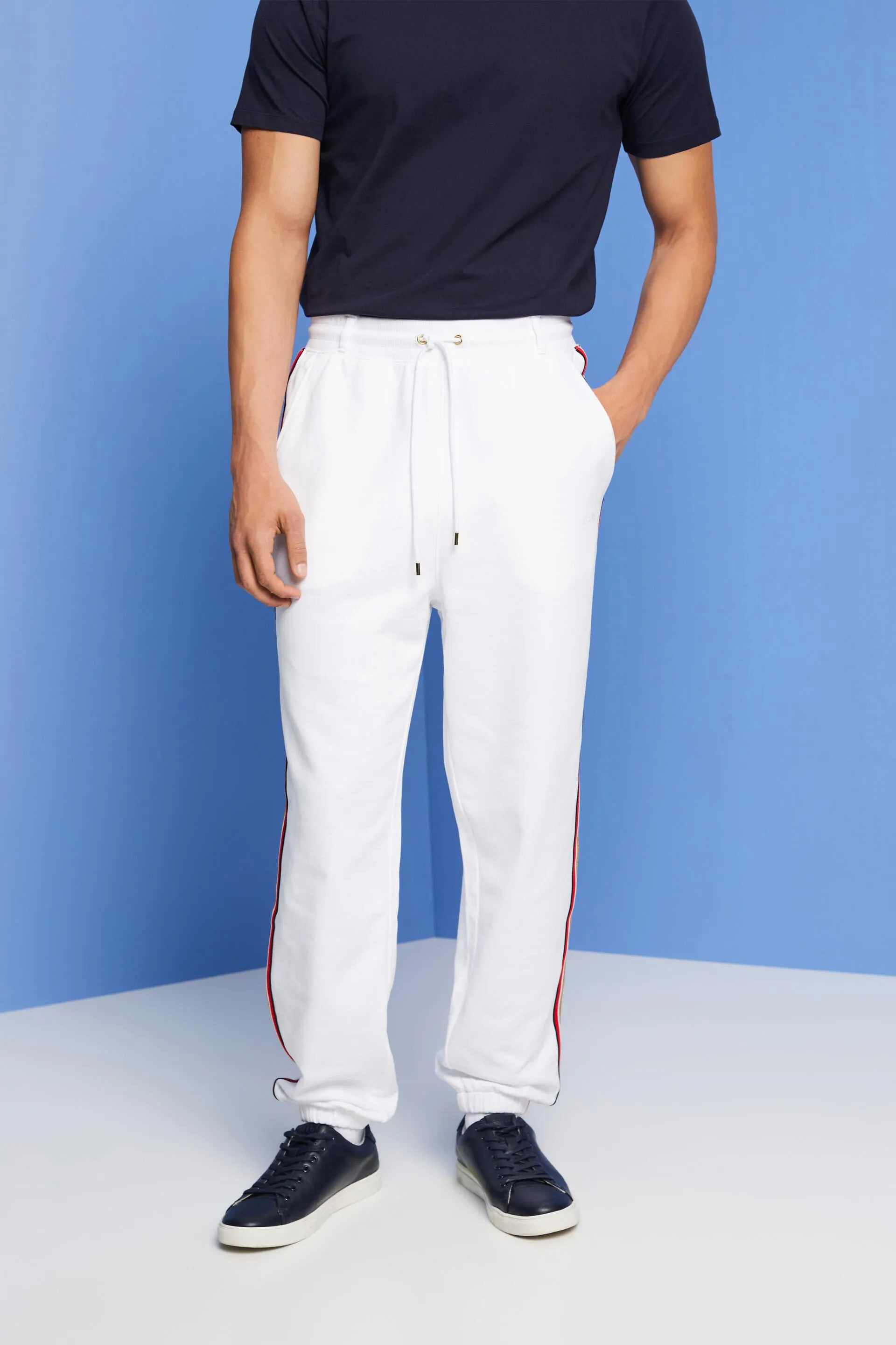Pantaloni sportivi a righe in cotone
