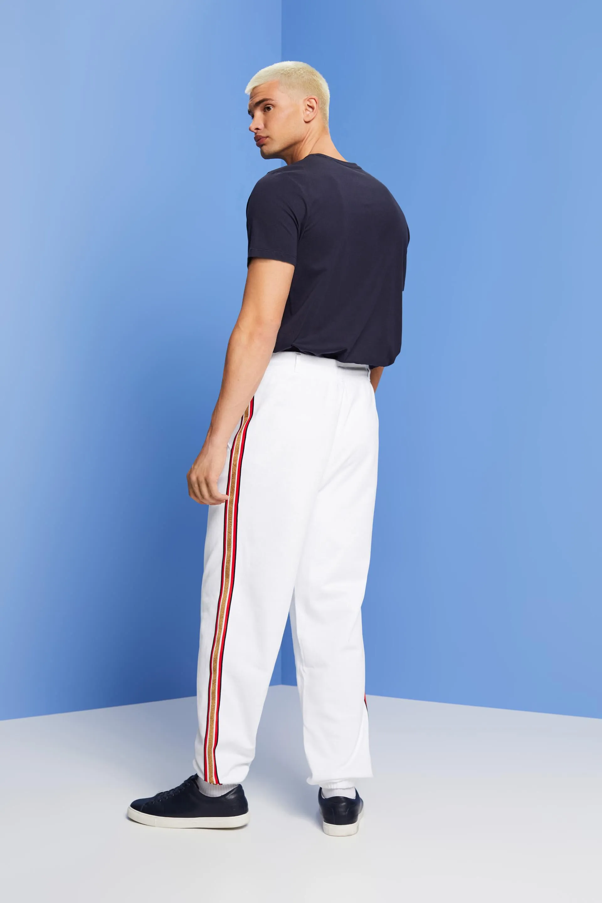 Pantaloni sportivi a righe in cotone