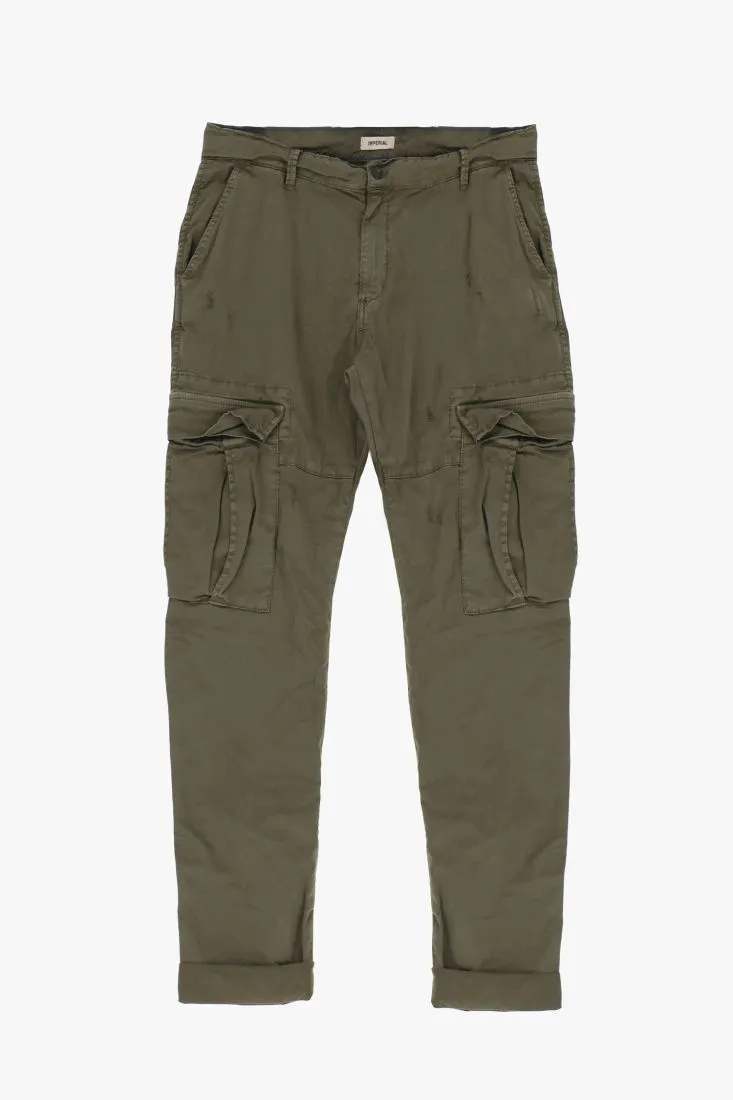 Pantaloni straight monocolour con tasche laterali applicate