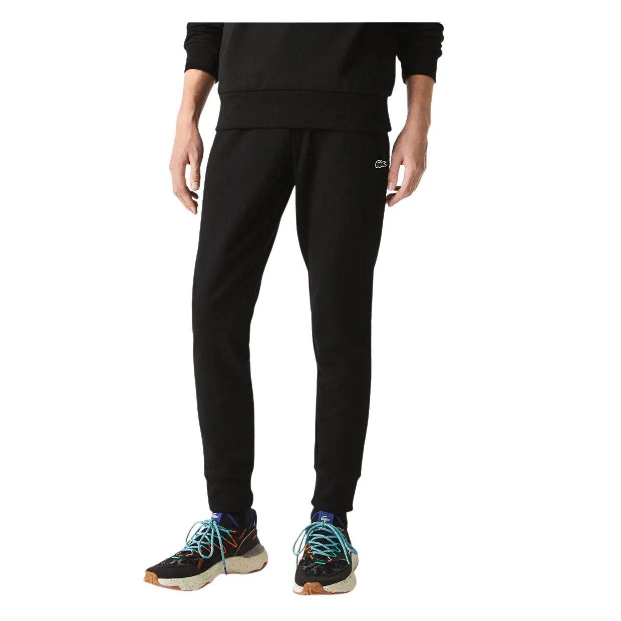 Pantaloni Uomo Lacoste Felpa Cotone Organico Nero