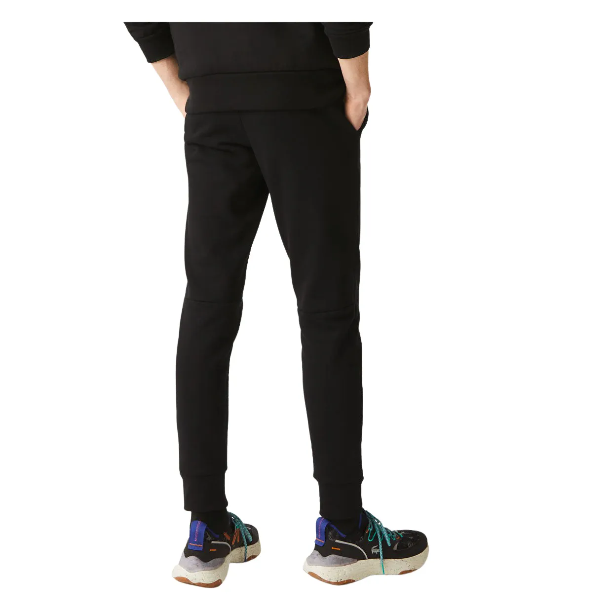Pantaloni Uomo Lacoste Felpa Cotone Organico Nero