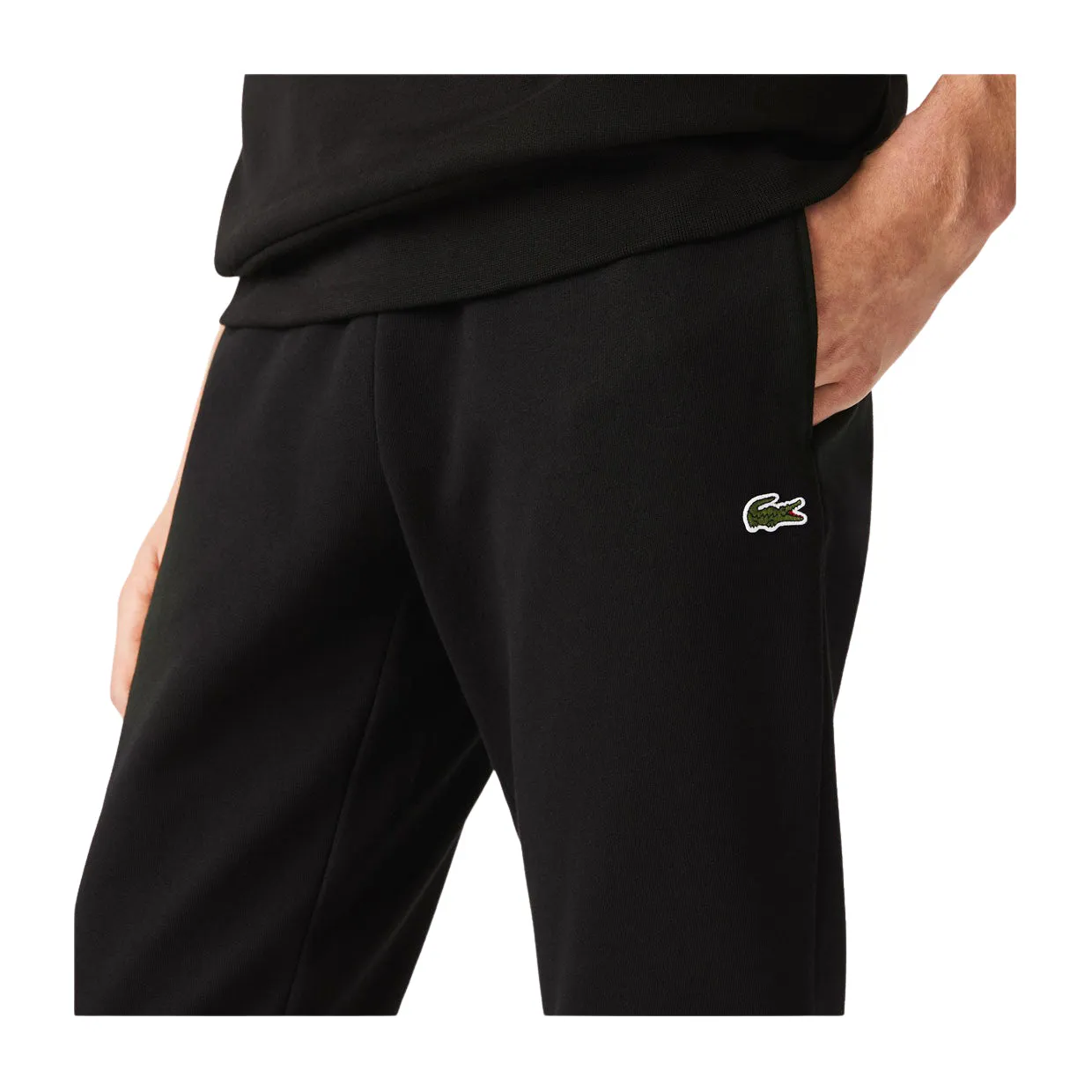 Pantaloni Uomo Lacoste Felpa Cotone Organico Nero