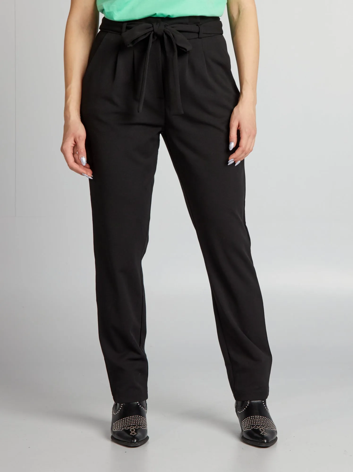 Pantaloni 'JDY' a vita alta - nero