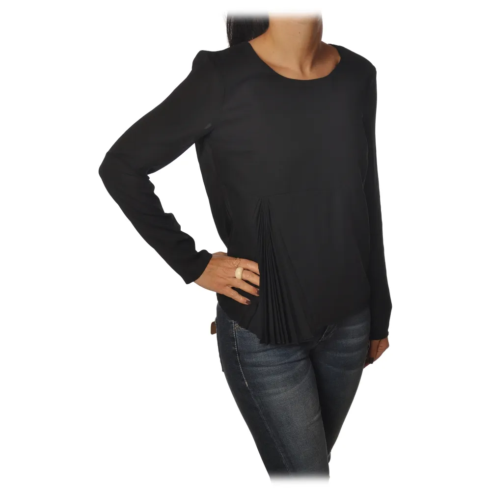 Patrizia Pepe - Casacca Manica Lunga con Taglio in Vita - Nero - Camicia - Made in Italy - Luxury Exclusive Collection