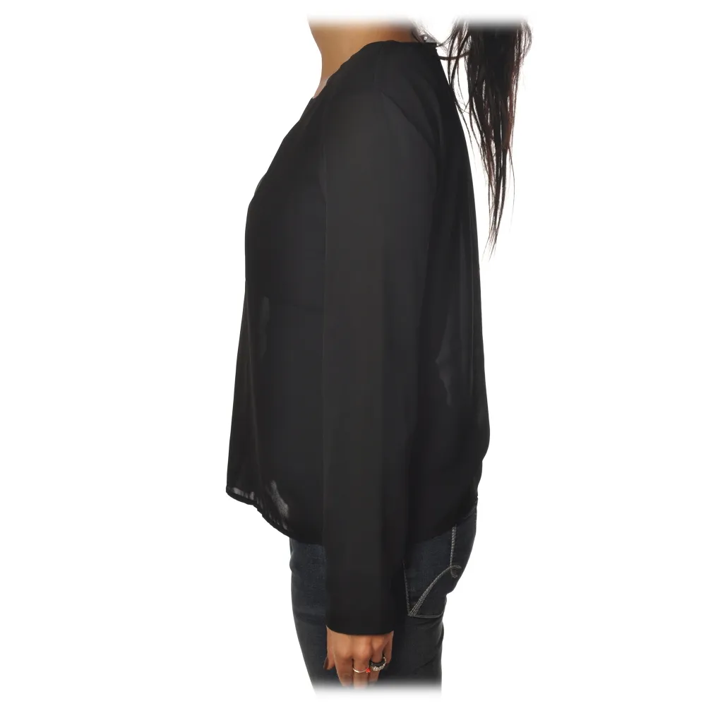 Patrizia Pepe - Casacca Manica Lunga con Taglio in Vita - Nero - Camicia - Made in Italy - Luxury Exclusive Collection