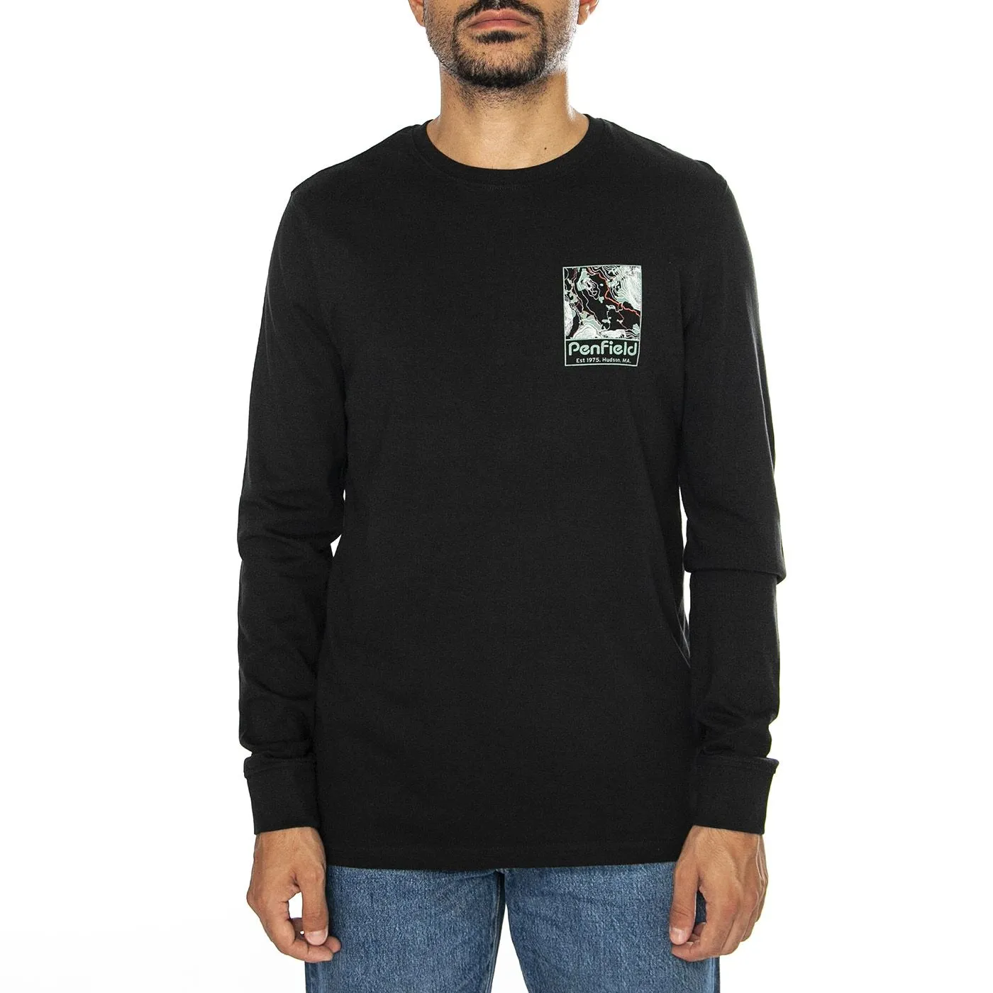 PENFIELD Penfield Yosemite Trail Back G Black - Maglietta Girocollo Uomo Nera    