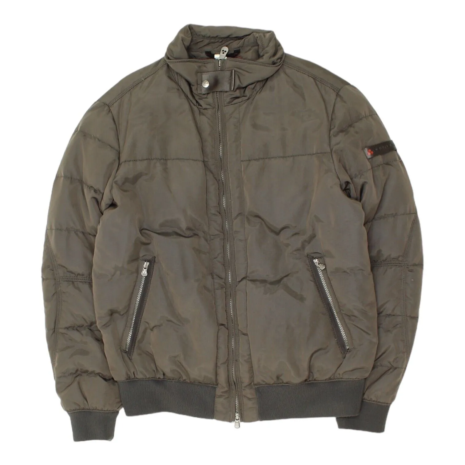 Peuterey Mens Grey Puffer Jacket | Vintage High End Designer Padded Coat VTG