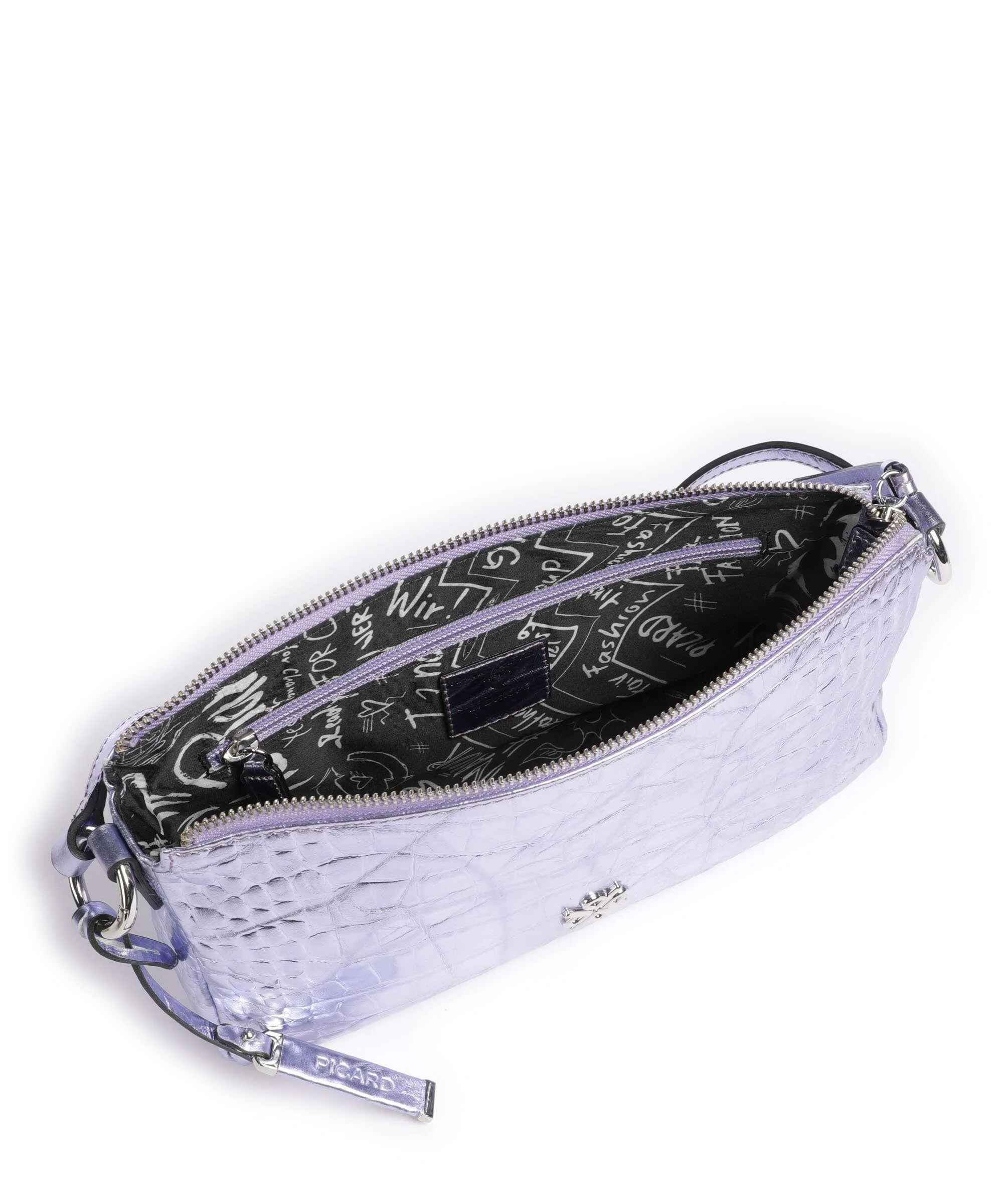  Picard Go Wild Borsa a spalla pelle di vacchetta goffrata viola  