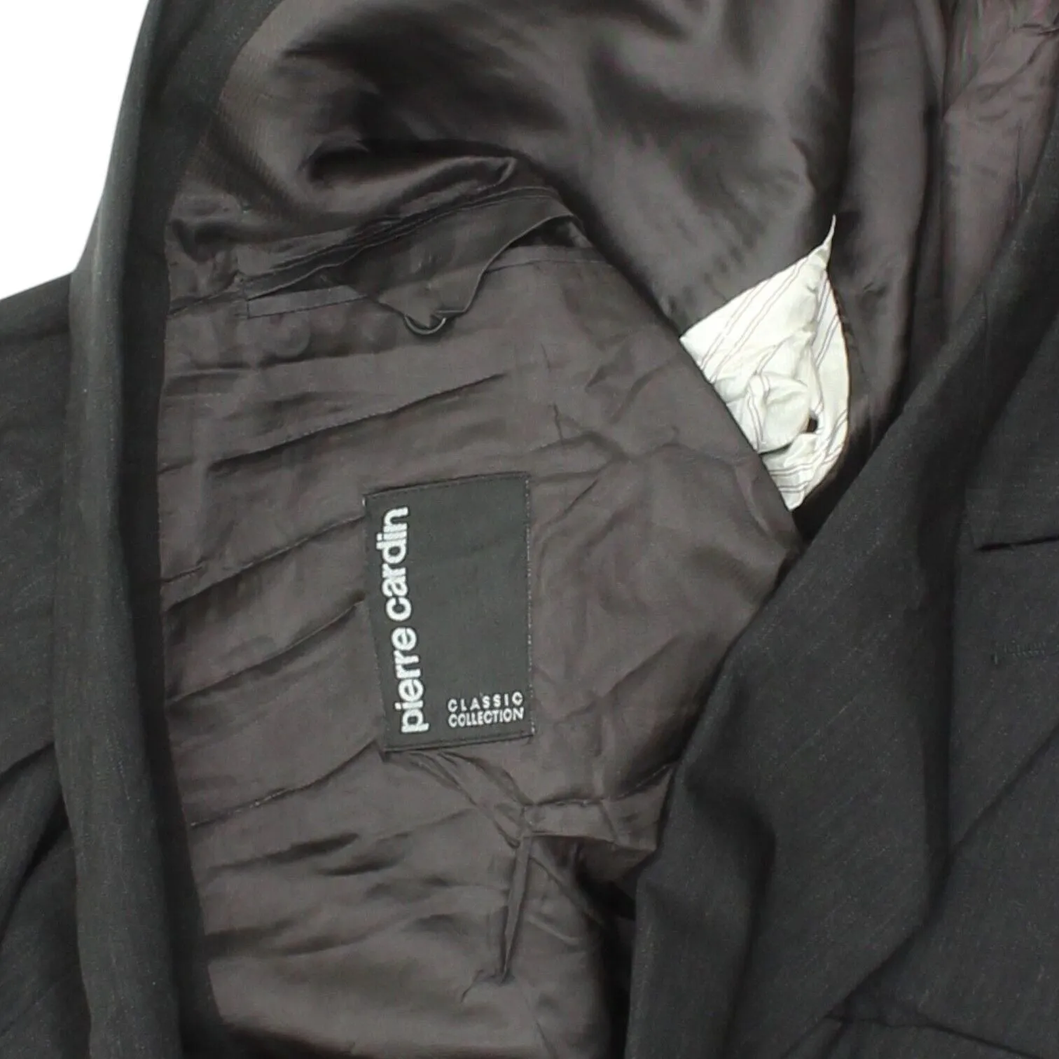 Pierre Cardin Mens Black Double Breasted Blazer Jacket | Vintage Designer Suit