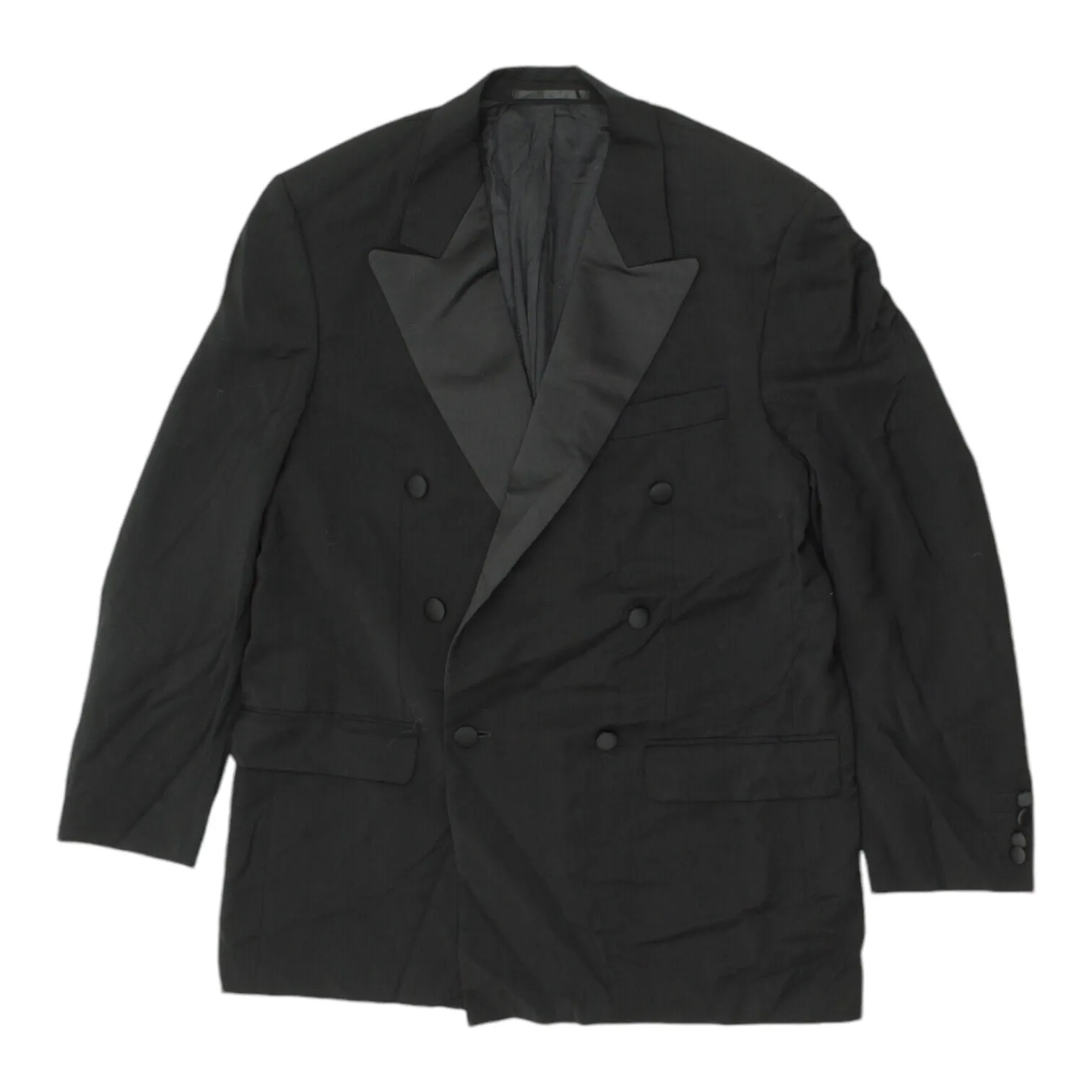 Pierre Cardin Mens Black Double Breasted Blazer Jacket | Vintage Suit Designer