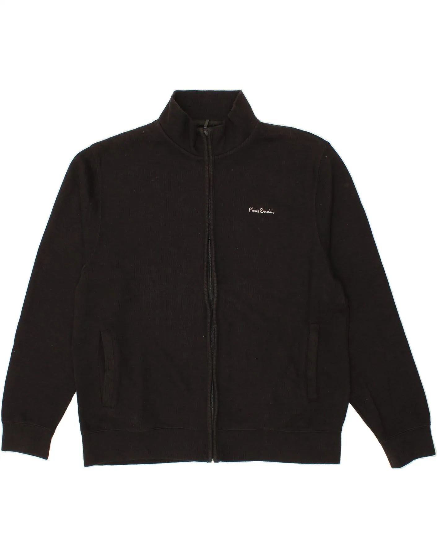 PIERRE CARDIN Mens Tracksuit Top Jacket 2XL Black Cotton