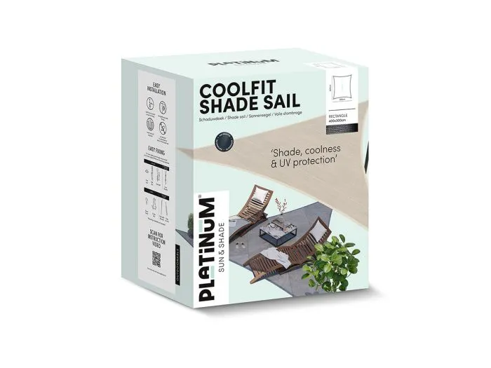 Platinum Coolfit vela ombreggiante rettangolare verde oliva 3 x 4 m
