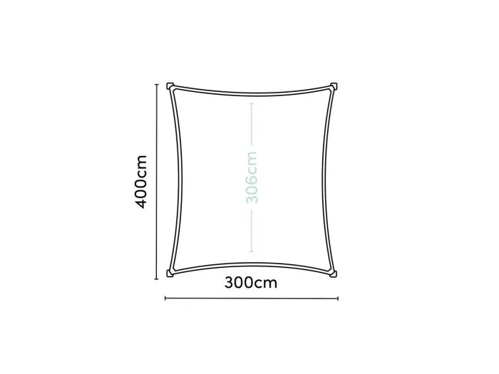 Platinum Coolfit vela ombreggiante rettangolare verde oliva 3 x 4 m