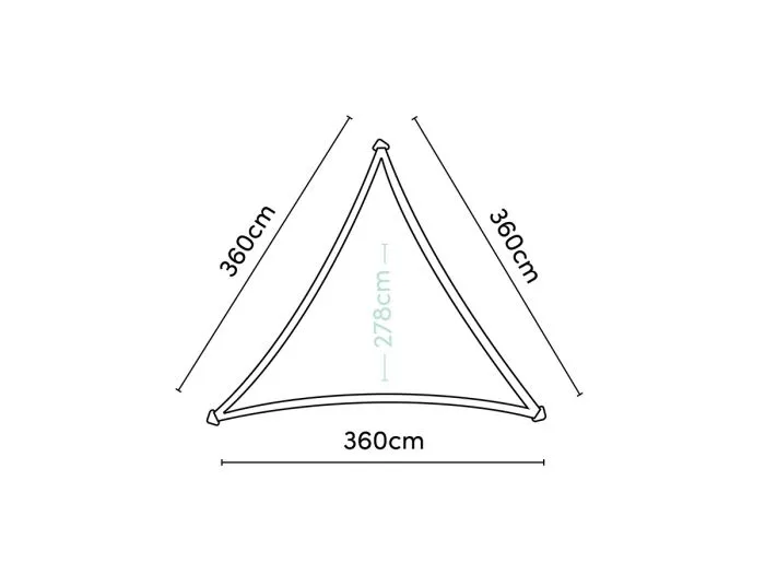Platinum Coolfit vela ombreggiante triangolare verde oliva 3,6 m