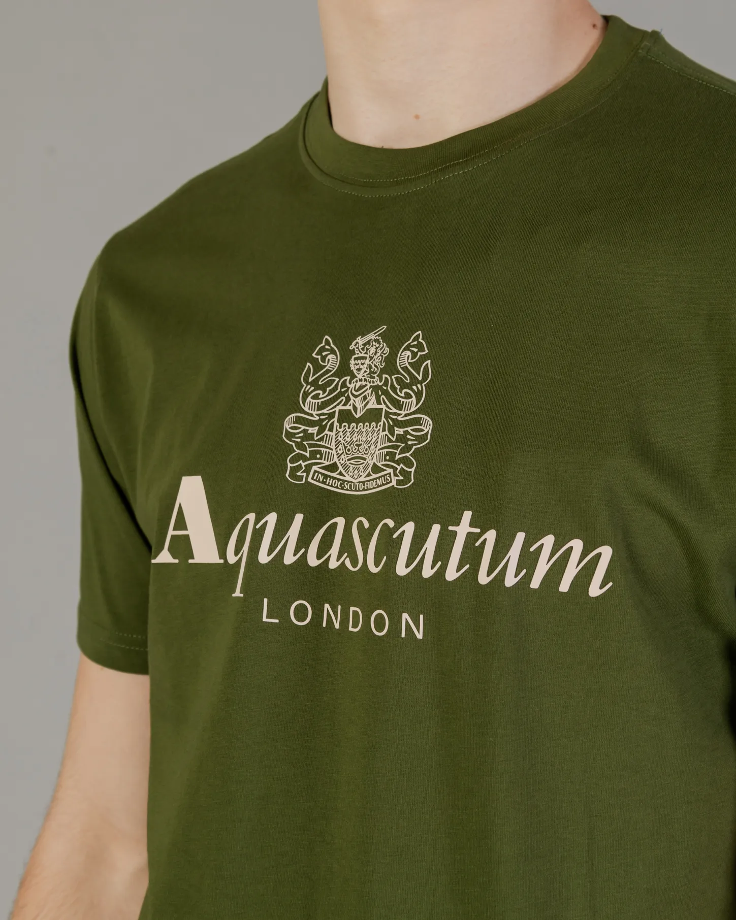Polo manica corta Aquascutum ACTIVE BIG LOGO T-SHIRT Verde Oliva