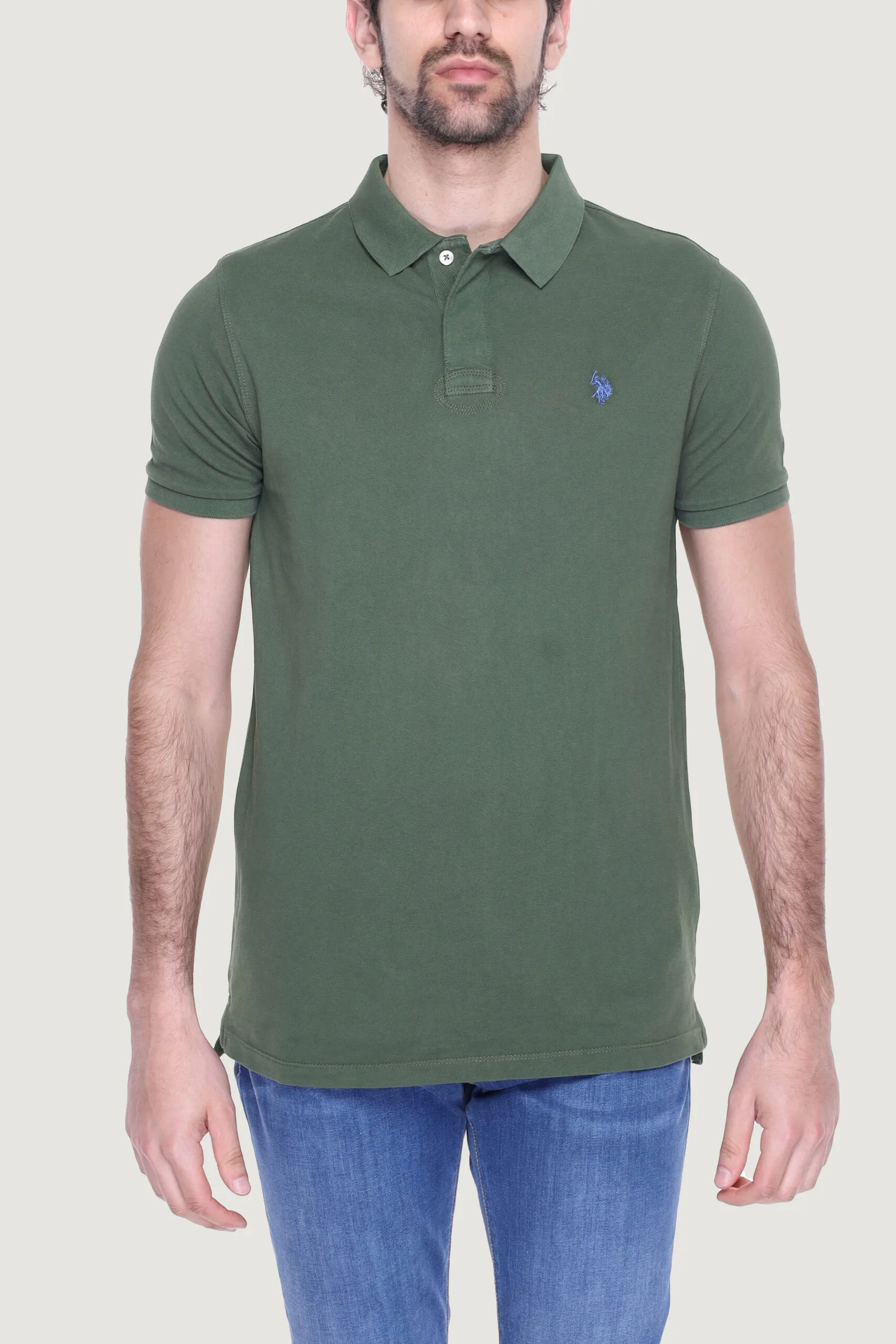 Polo manica corta U.s. Polo Assn. HUMP Verde Oliva