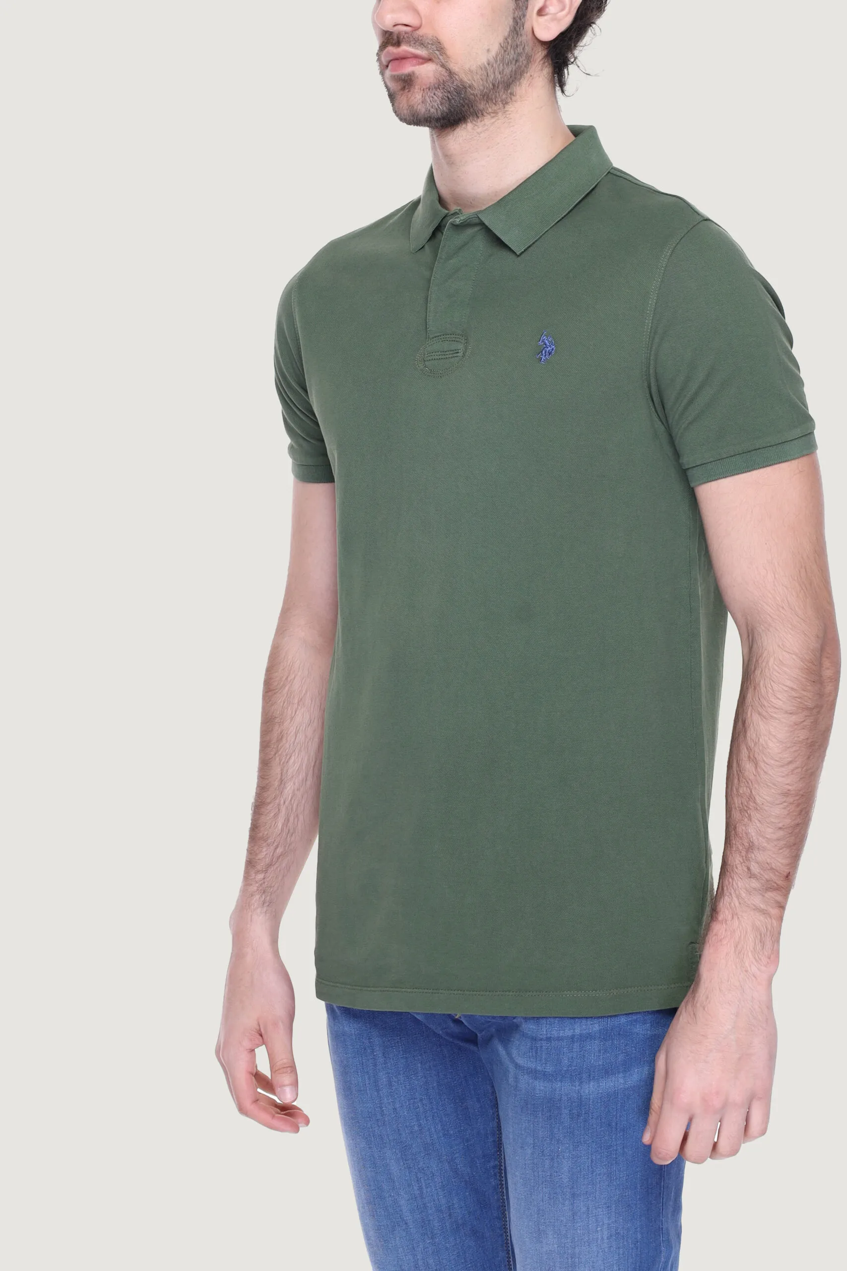 Polo manica corta U.s. Polo Assn. HUMP Verde Oliva
