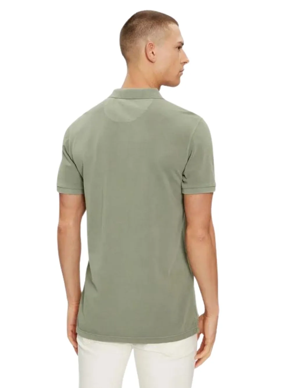 Polo Uomo Garment Dye in Verde Oliva