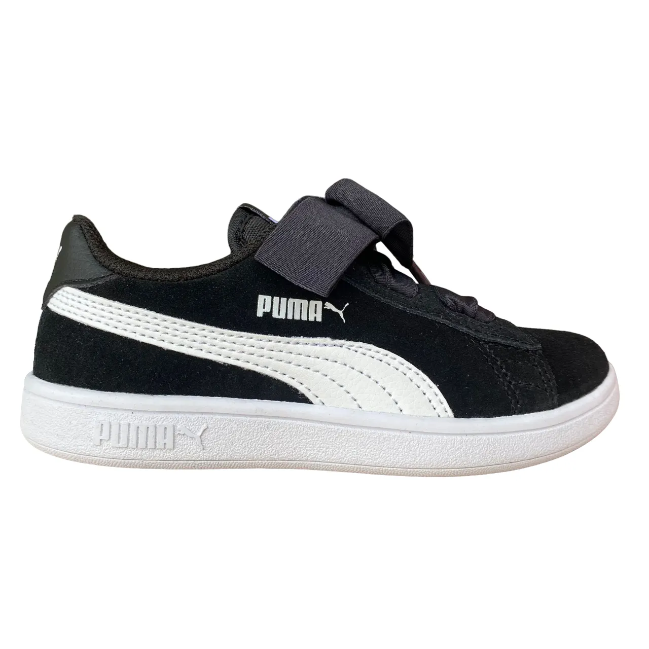 Puma girls' sneakers Smash V2 Ribbon AC PS 366004 01 black-white
