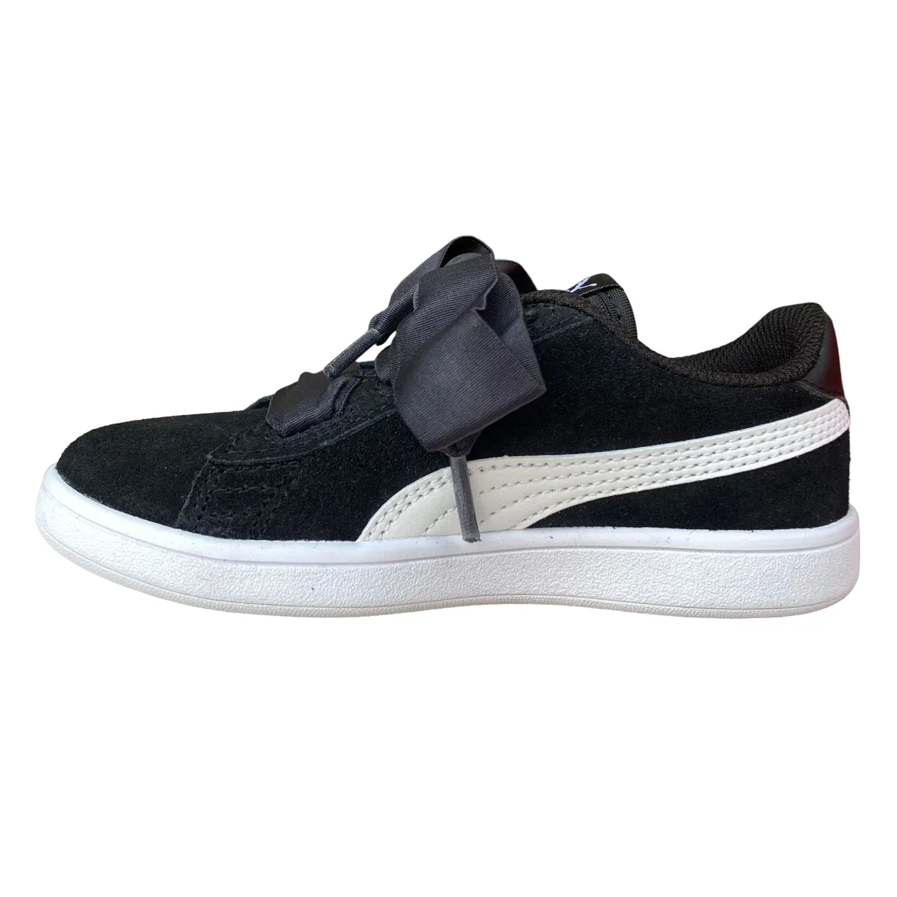 Puma girls' sneakers Smash V2 Ribbon AC PS 366004 01 black-white