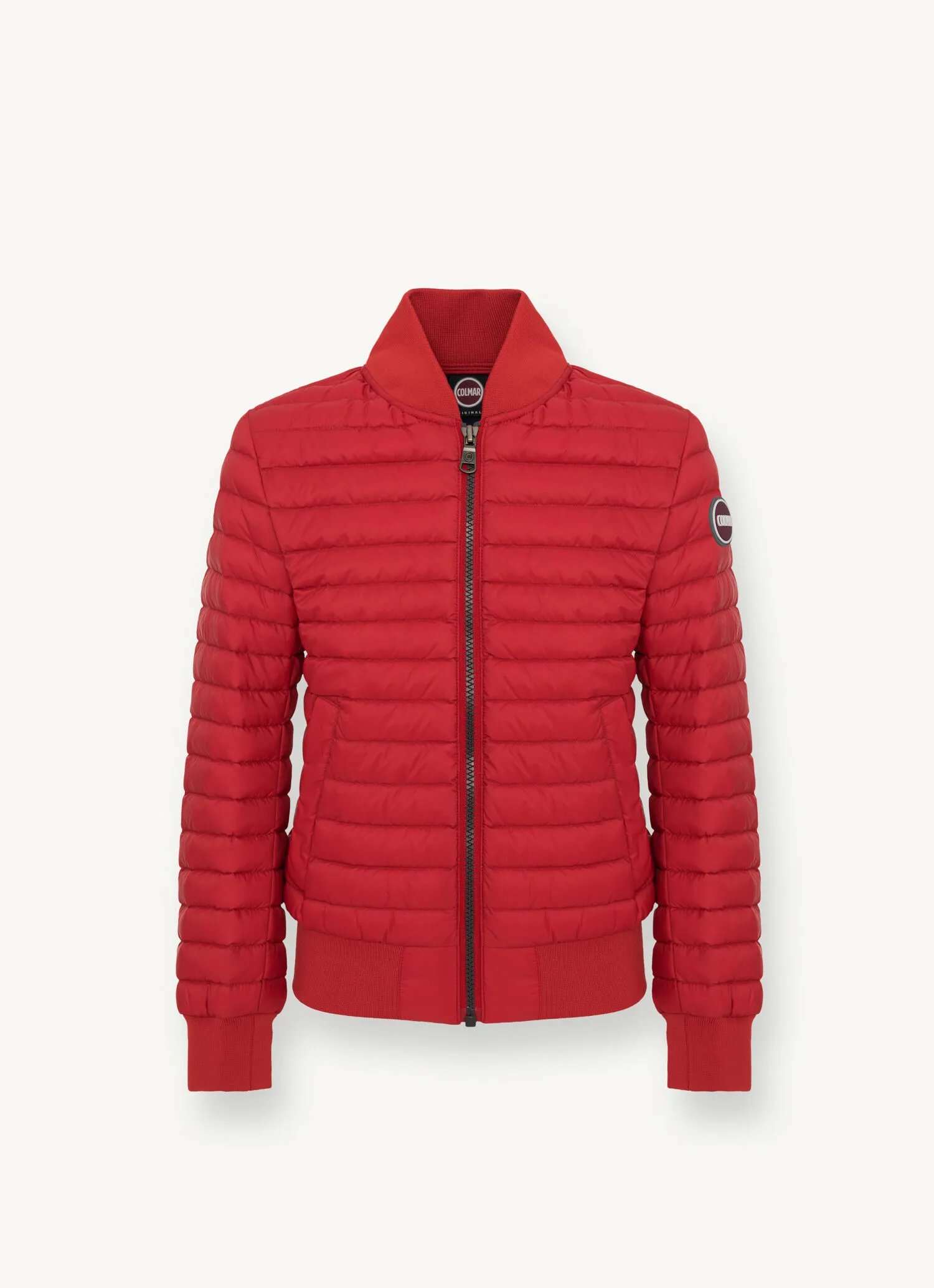 Quilted down bomber jacket