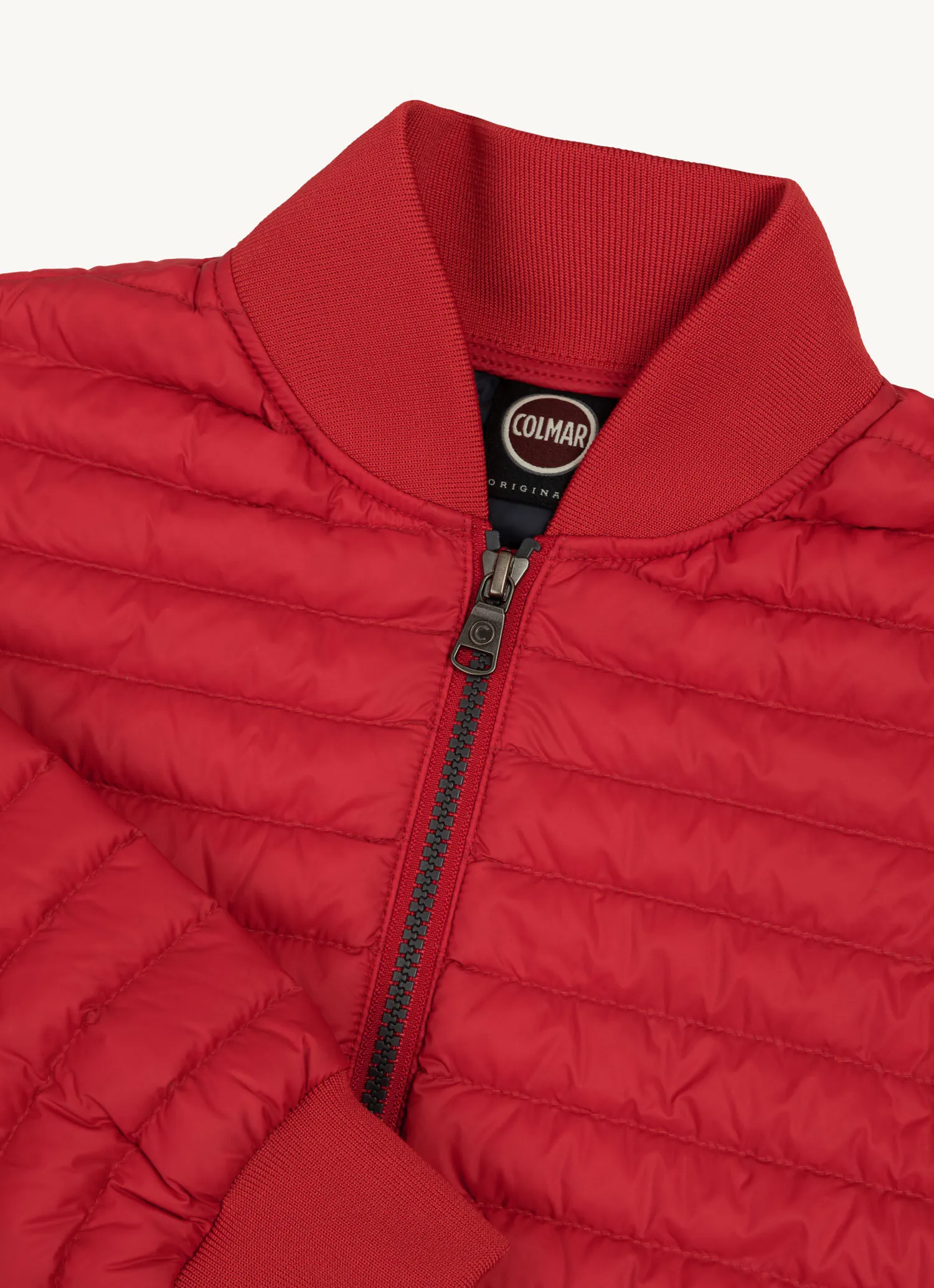 Quilted down bomber jacket