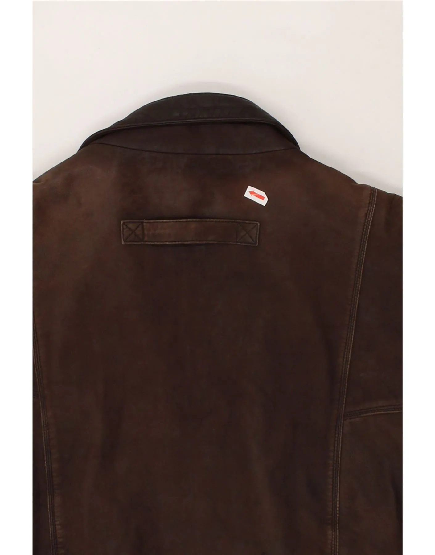 RABERG Mens Leather Jacket IT 54 2XL Brown Leather
