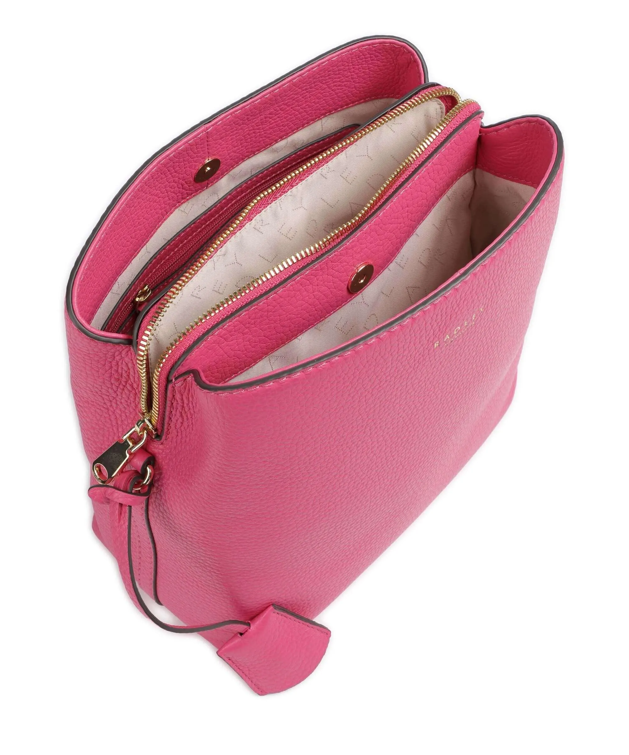  Radley London Dukes Place Borsa a tracolla pelle di vacchetta grana pink  