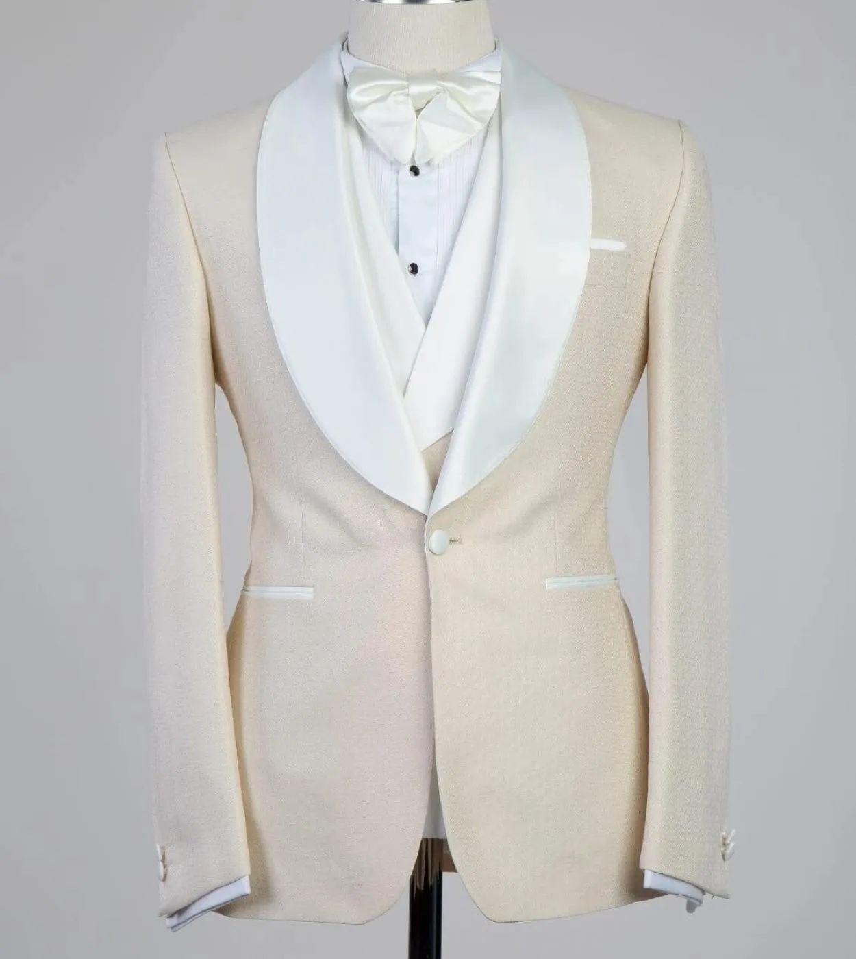 Real Photo 1 Button Costume Homme Slim Fit Abiti da uomo 3 pezzi Smoking da sposa Sposo Prom Terno Masculino Blazer Giacca  pan