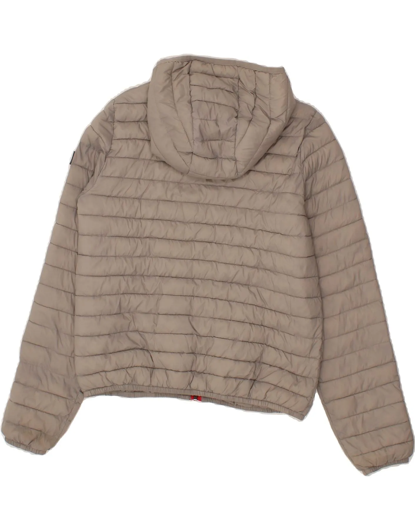 RIFLE Womens Hooded Padded Jacket UK 10 Small Grey Polyamide
