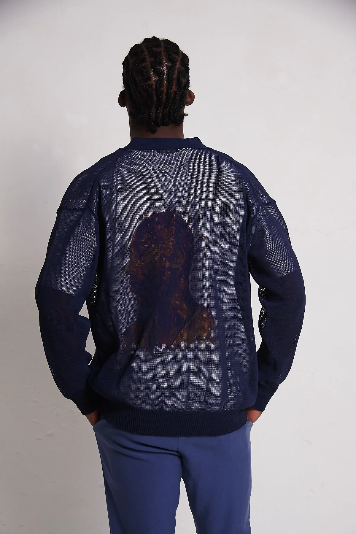Roberto Collina Cardigan semitrasparente in filo, blu