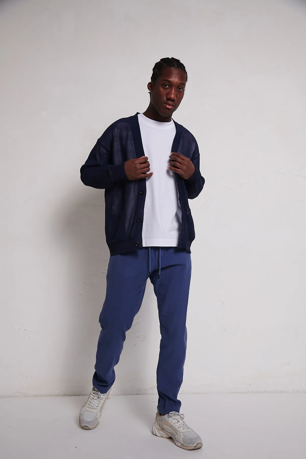 Roberto Collina Cardigan semitrasparente in filo, blu